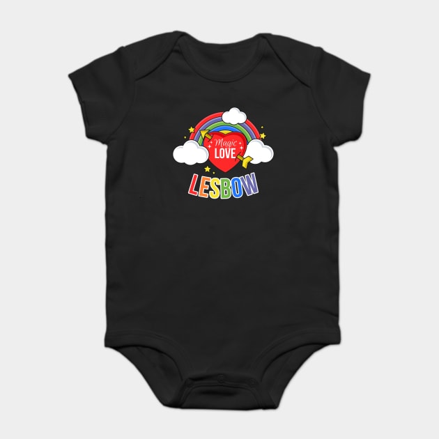 Lesbow Rainbow Heart Gay Pride Month t-shirt Shirt Tee Gift Baby Bodysuit by creative